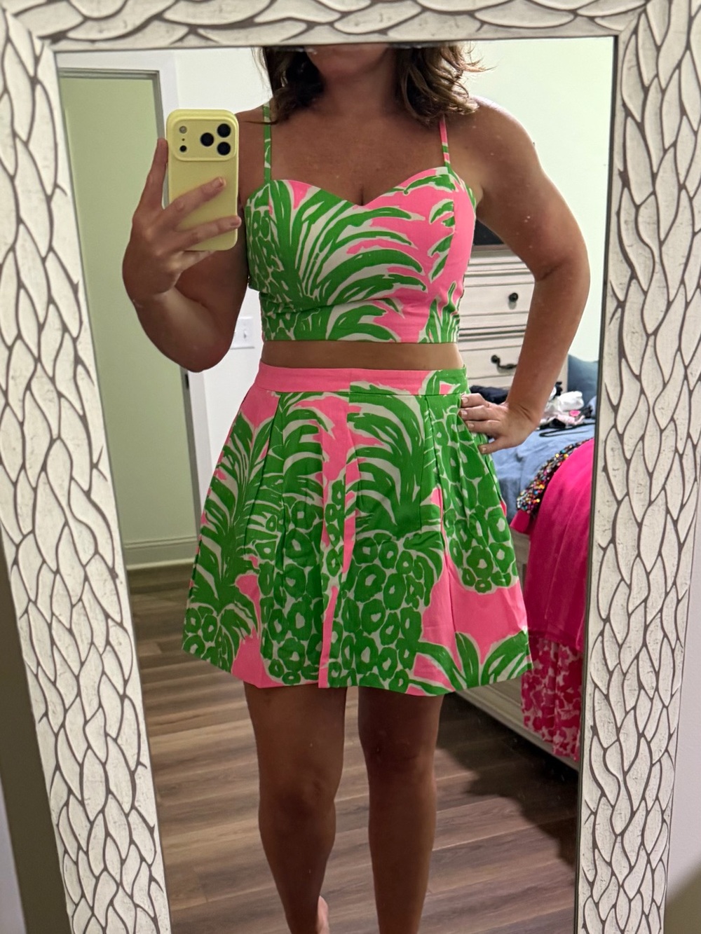 Lilly Pulitzer Pink and Green Tropical Two-Piece Set - Picture 2 of 4